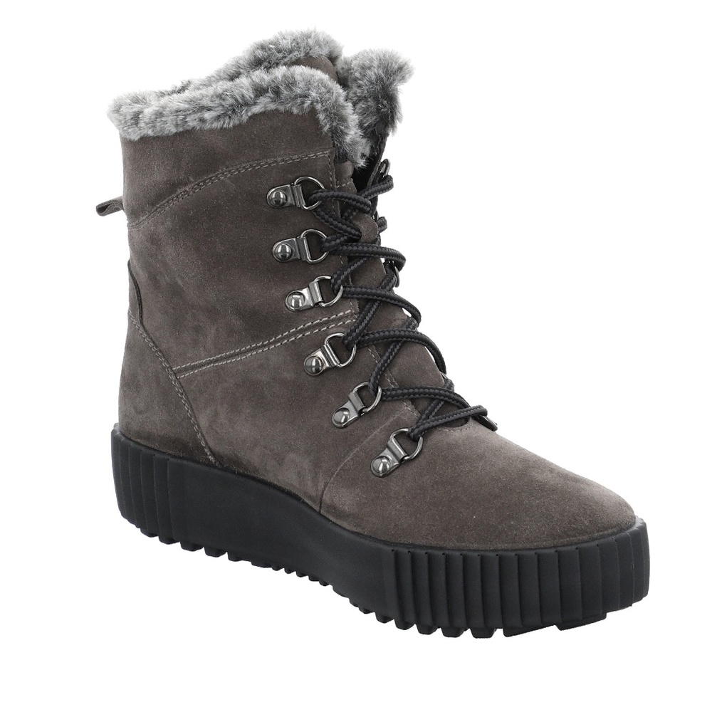 Romika Montreal Waterproof Suede Winter Boots Platform Slate Gray Size 42/11 NWT